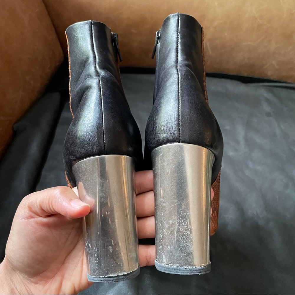 Celine Snakeskin Python Bam Bam Silver Heel Boots - image 8